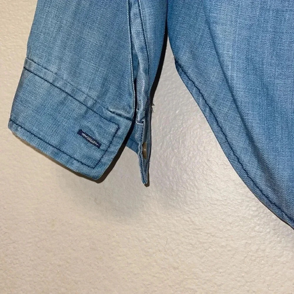 Velvet Heart Jean Blouse Tunic Womens Medium Long Sleeve EUC V Neck Classy - Picture 8 of 9